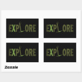 Sticker Rectangulaire Explorez l'explorateur de nature sauvage (Feuille)