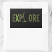 Sticker Rectangulaire Explorez l'explorateur de nature sauvage (Sac)