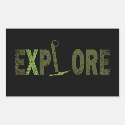 Sticker Rectangulaire Explorez l'explorateur de nature sauvage (Devant)