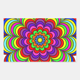Sticker Rectangulaire Explosion de fleurs