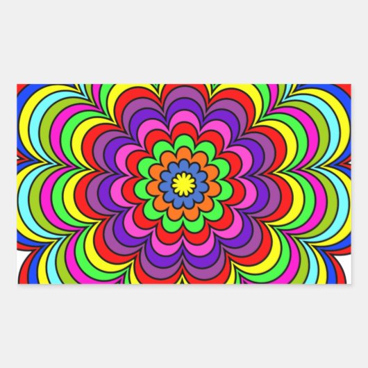 Sticker Rectangulaire Explosion de fleurs (Devant)