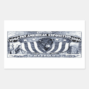 Sticker Rectangulaire Exposition 1901 Casserole-Américaine