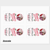 Sticker Rectangulaire Express de rennes de Père Noël Nom et photo Noël (Feuille)