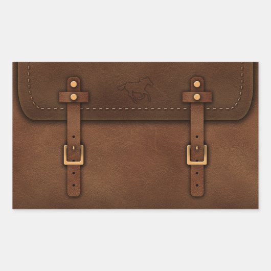 Sticker Rectangulaire express satchel Pony cuir (Devant)