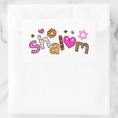 Sticker Rectangulaire Expression de texte de bienvenue Shalom (Sac)
