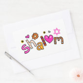 Sticker Rectangulaire Expression de texte de bienvenue Shalom (Enveloppe)