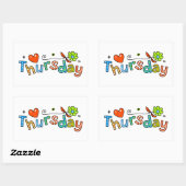 Sticker Rectangulaire Expression mignonne des textes de salutation de (Feuille)