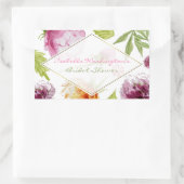 Sticker Rectangulaire Exquise Fête des mariées d'aquarelle encadrée or (Sac)