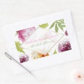 Sticker Rectangulaire Exquise Fête des mariées d'aquarelle encadrée or (Enveloppe)