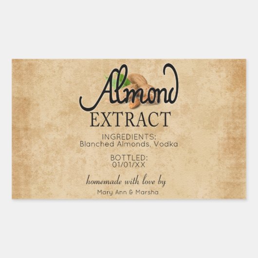 Sticker Rectangulaire Extrait d'amande (Devant)