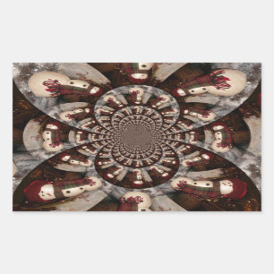 Sticker Rectangulaire Extraordinaire Snowman