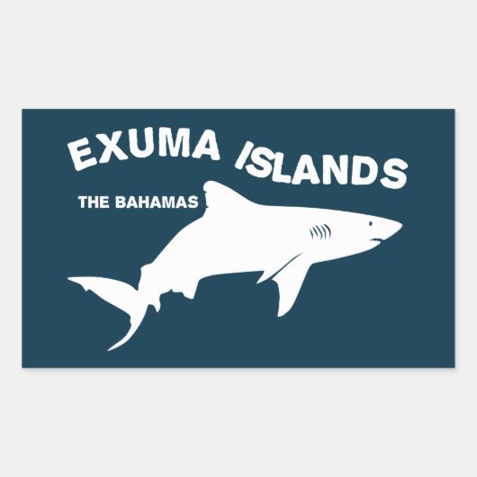 Sticker Rectangulaire Exuma Islands - Bahamas Shark Diving (Devant)