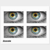 Sticker Rectangulaire Eye recherche la macro de concept du visualiseur (Feuille)