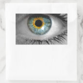 Sticker Rectangulaire Eye recherche la macro de concept du visualiseur (Sac)