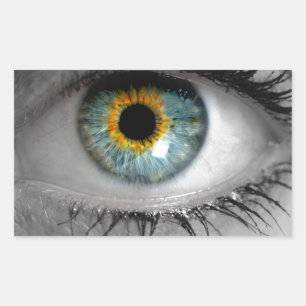 Sticker Rectangulaire Eye recherche la macro de concept du visualiseur