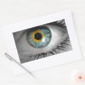 Sticker Rectangulaire Eye recherche la macro de concept du visualiseur (Enveloppe)