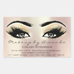 Sticker Rectangulaire Eyelash Extension Gold Maquillage Artiste Beauté S