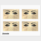 Sticker Rectangulaire Eyelash Extension maquillage Beauté Browns Golden (Feuille)