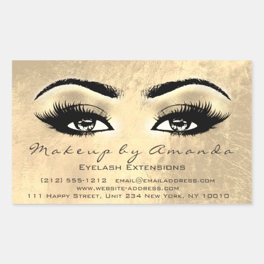 Sticker Rectangulaire Eyelash Extension maquillage Beauté Browns Golden (Devant)