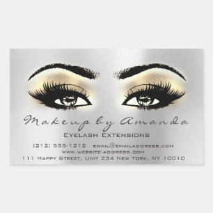 Sticker Rectangulaire Eyelash Extension maquillage Beauté Browns Gris Ar