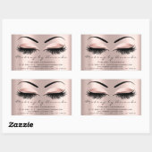 Sticker Rectangulaire Eyelash Extension Maquillage Beauté Rose Microblad (Feuille)