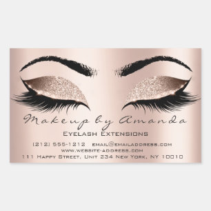 Sticker Rectangulaire Eyelash Extension Maquillage Beauté Salon Microbla