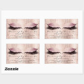 Sticker Rectangulaire Eyelash Extension Maquillage rose Artiste Beauté D (Feuille)