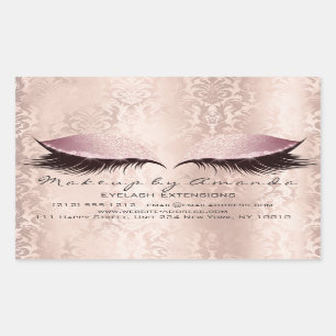Sticker Rectangulaire Eyelash Extension Maquillage rose Artiste Beauté D