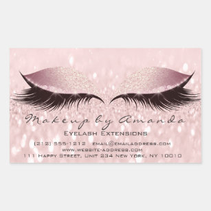 Sticker Rectangulaire Eyelash Extension Maquillage rose Artiste Beauty S