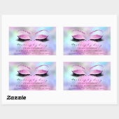 Sticker Rectangulaire Eyelash Extension Maquillage Salon de Beauté Pink  (Feuille)