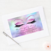 Sticker Rectangulaire Eyelash Extension Maquillage Salon de Beauté Pink  (Enveloppe)