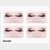 Sticker Rectangulaire Eyelash Extension Maquillage Salon de Beauté rose  (Feuille)