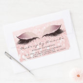 Sticker Rectangulaire Eyelash Extension Maquillage Salon de Beauté rose  (Enveloppe)