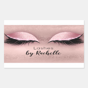 Sticker Rectangulaire Eyelash Lashes Maquillage rose