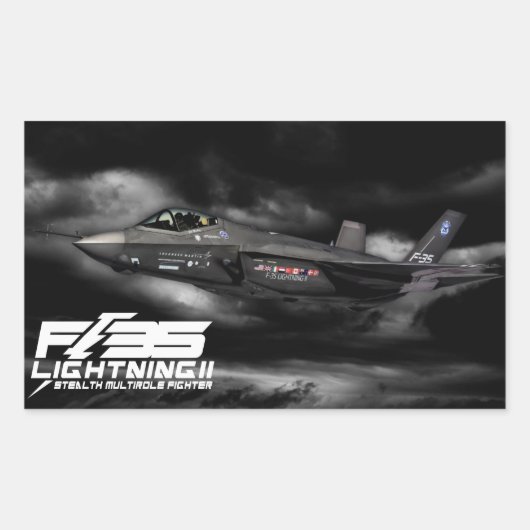 Sticker Rectangulaire F-35 Éclair II (Devant)