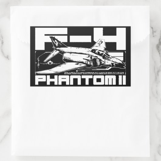 Sticker Rectangulaire F-4 Phantom II (Sac)