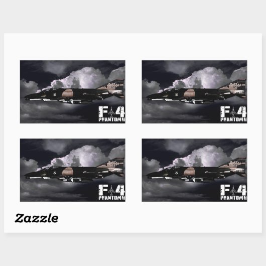 Sticker Rectangulaire F-4 Phantom II (Feuille)