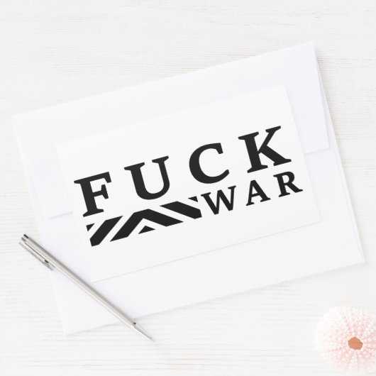 Sticker Rectangulaire F@ck guerre contre la guerre (Enveloppe)
