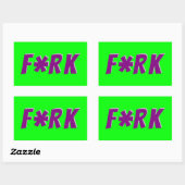 Sticker Rectangulaire F*RK - Conception de fourche censurée en jeu (Feuille)