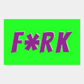 Sticker Rectangulaire F*RK - Conception de fourche censurée en jeu (Devant)