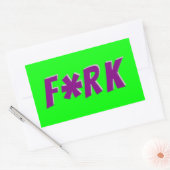 Sticker Rectangulaire F*RK - Conception de fourche censurée en jeu (Enveloppe)