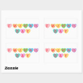Sticker Rectangulaire F VALENTINE'S DAY - Bannière Coeurs-Bonbons (Feuille)