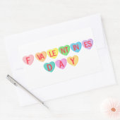 Sticker Rectangulaire F VALENTINE'S DAY - Bannière Coeurs-Bonbons (Enveloppe)