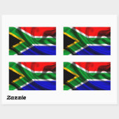 Sticker Rectangulaire Fabric du drapeau sud-africain (Feuille)