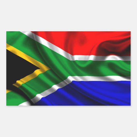 Sticker Rectangulaire Fabric du drapeau sud-africain (Devant)