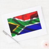 Sticker Rectangulaire Fabric du drapeau sud-africain (Enveloppe)