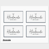 Sticker Rectangulaire Fabriqué à la main avec l'amour Cuisine artisanale (Feuille)