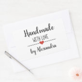 Sticker Rectangulaire Fabriqué à la main avec un script blanc d'amour pe (Enveloppe)