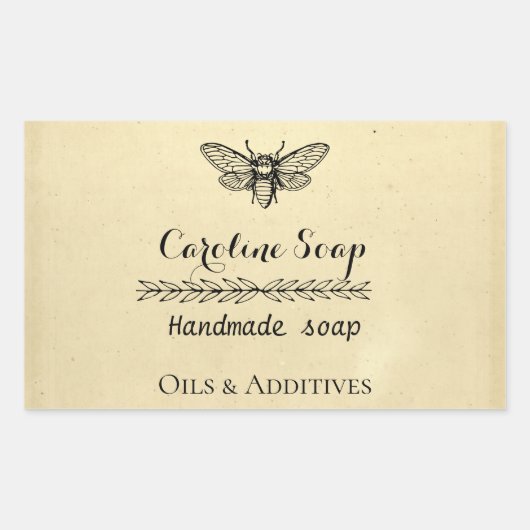 Sticker Rectangulaire Fabriqué à la main HONEY BEE (Devant)