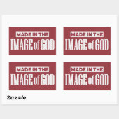 Sticker Rectangulaire Fabriqué à l'image de Dieu - Christian (Feuille)